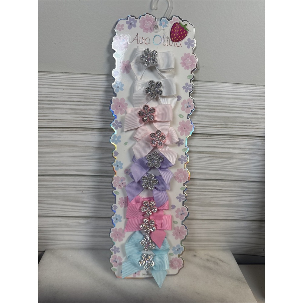 Ava Olivia Baby Girl Hair Clip Bow Set Toddler Headband Accessories Pink
